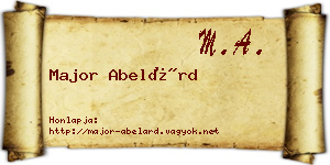 Major Abelárd névjegykártya